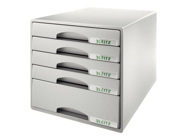 Leitz Plus - Skuffskap - 5 skuffer - for 245 x 330 mm - grå