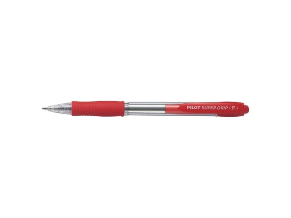Kuglepen, Pilot Super Grip, 0,7 mm, fine, rød, pakke a 12 stk