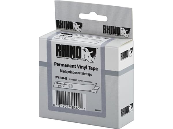 DYMO - Vinyl - vit - Roll (1.9 cm x 5.5 m) 1 rulle (rullar) etiketter - för Rhino 4200, 6000, 6000 Hard Case Kit; RhinoPRO 5000, 5000 Hard Case Kit