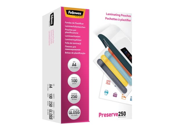 Fellowes Laminating Pouches - 125 mikroner - 100-pack - 54 x 86 mm lamineringspunger