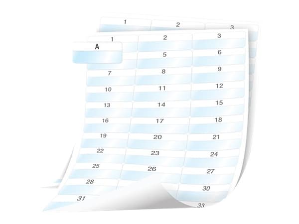 DYMO XTL Laminated - Polyester - permanet adhesiv - hvitt på transparent - 54 x 23 mm 1008 etikett(er) (28 ark x 36) merkelapper
