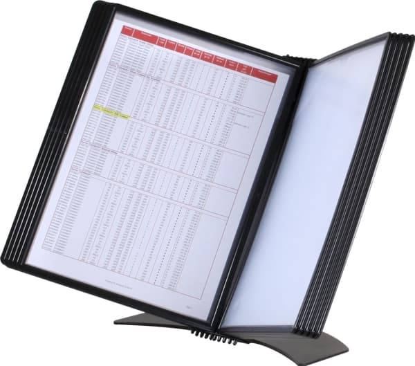 Registersystem A4 Easymount til 20 lommer sort bordmodel - ekskl. lommer