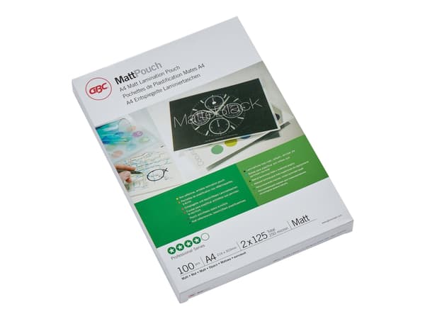 GBC Lam Pouch A4 2X125 mic Matt - 100-pack - matt - A4 (210 x 297 mm) lamineringspunger