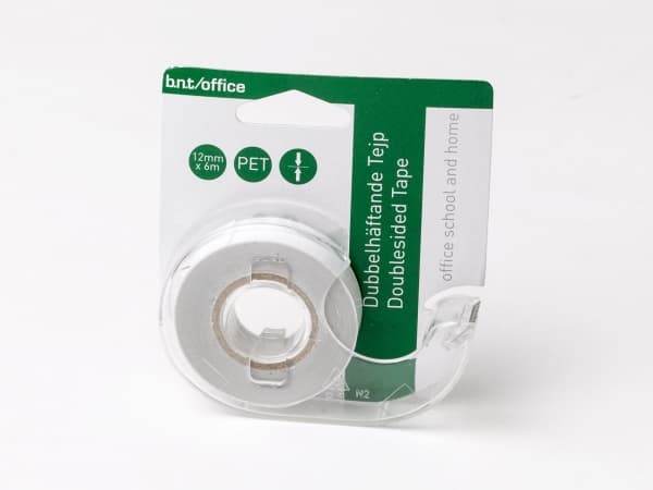 Dobbeltklæbende tape 6m x 12mm PET