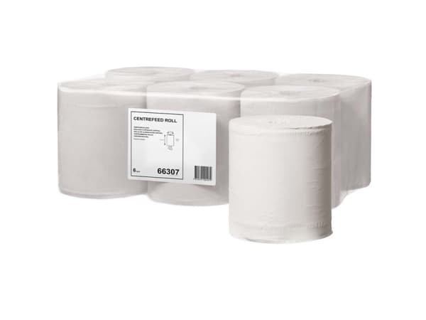 Handduksrulle Neutral Midi 1-lagig 275 m utan hylsa Vit,6 st/pack