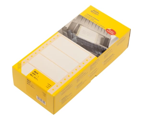 Etiket Averry 3615 Computer-line 1-banet, 88,9x35,7mm - (4000 stk.)