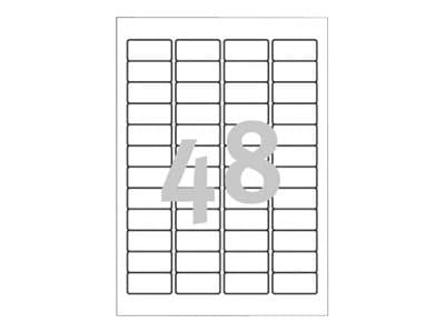 Avery J4791-25, Valkoinen, Pyöristetty suorakulmio, Kiinteä, 45.7 x 21.2 mm, A4, Paperi