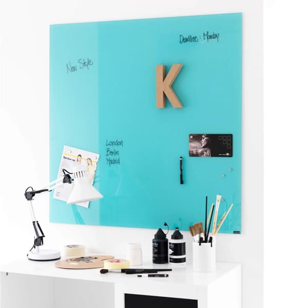 Magnetisk glassplate 100 x 100 cm turkis Turkis 107x6x107mm (1stk)