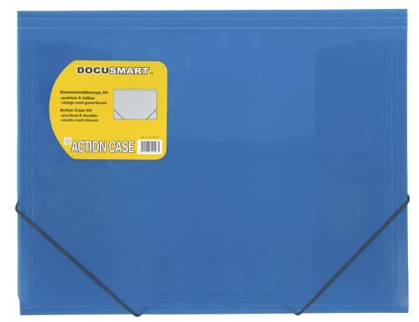 Plastmappe bnt Docusmart A4 blå m/3 klapper