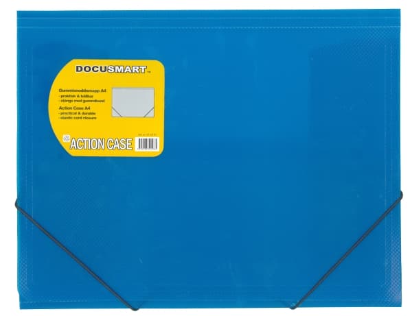 Plastmappe bnt Docusmart A4 blå m/3 klapper