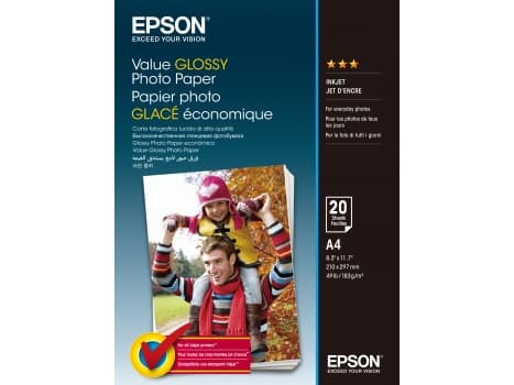 Epson Value - Blank - A4 (210 x 297 mm) - 183 g/m² - 20 ark fotopapper - för Expression Home XP-255, 257, 352, 355, 452, 455; Expression Home HD XP-1