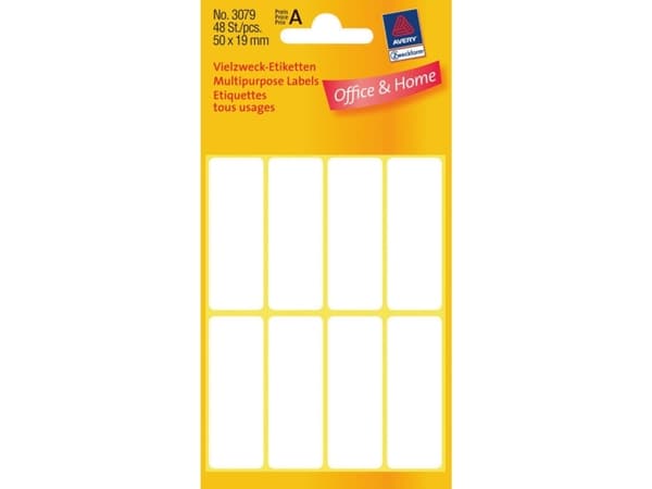 Etiket Avery 3079 hvid 50x19 mm