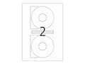 Miniatyrbilde 2 av 5: HERMA Spesial - Papir - matt - permanent selvklebende - hvit - 116 mm rund 50 etikett(er) (25 ark x 2) ugjennomsiktige CD/DVD-etiketter