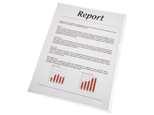 Esselte Economy - L-formet mappe - for A4 - kapasitet: 40 ark - glassklar