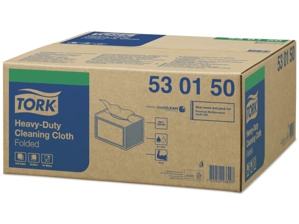 Aftørringsklud Tork Kraftig W8 1-lag 385x320 mm Hvid,8 pk x 45 stk/krt