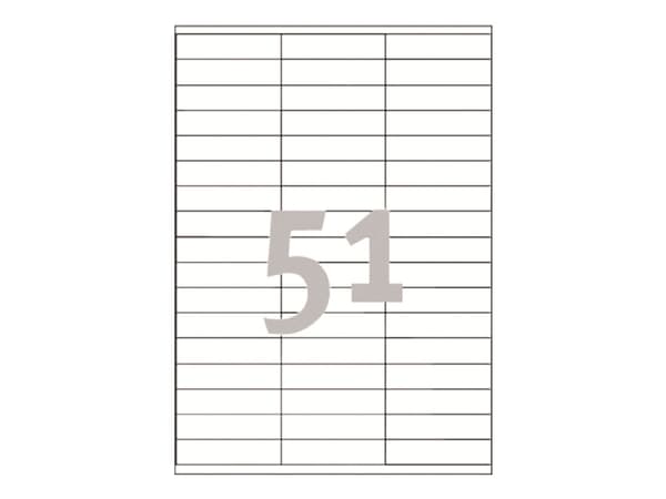 Avery - Permanent klæbemiddel - hvit - 70 x 16,9 mm 5100 stk. (100 ark x 51) etikett