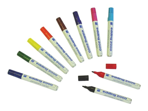 edding 3000 - Markering - permanent - blandade färger - 1.5-3 mm (paket om 10)