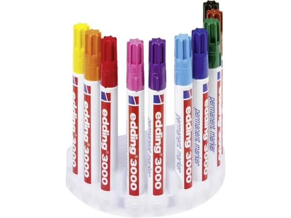 edding 3000 - Markering - permanent - blandade färger - 1.5-3 mm (paket om 10)