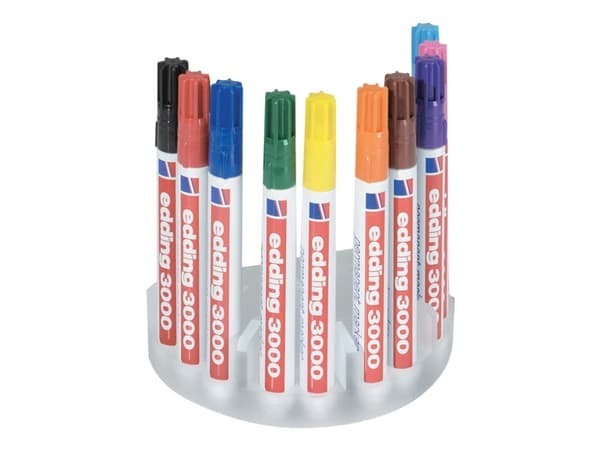 edding 3000 - Markering - permanent - blandade färger - 1.5-3 mm (paket om 10)