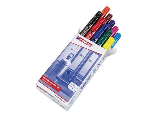 edding 3000 - Markering - permanent - blandade färger - 1.5-3 mm (paket om 10)