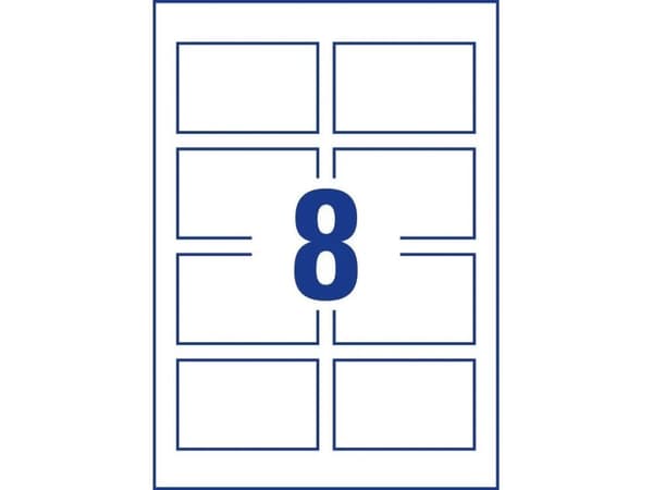 Visitkort Avery Quick&Clean™ C32015-25 til inkjetprinter 85x54 mm hvid 260g - (8 stk. x 25 ark)