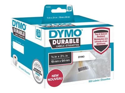 DYMO LabelWriter DURABLE - Vit - 64 x 19 mm 900 etikett (er) (1 rulle/rullar x 900) streckkodsetiketter - för DYMO LabelWriter 310, 315, 320, 330, 40