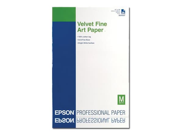 Epson Fine Art Velvet - Fløyel - A3 plus (329 x 423 mm) 20 ark papir - for SureColor P5000, P800, SC-P10000, P20000, P5000, P700, P7500, P900, P9500