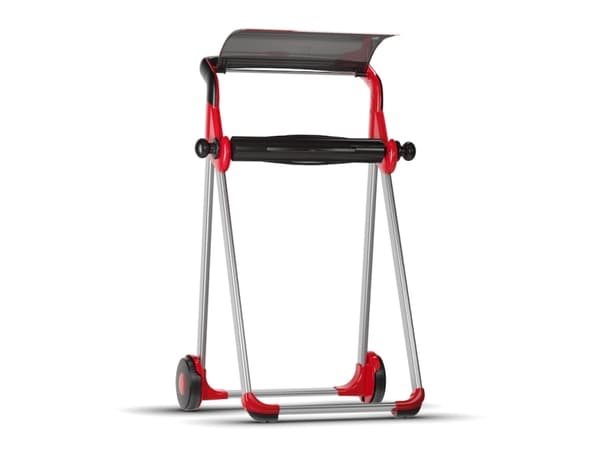 Dispenser Tork W1, Performance designserie, gulvstativ, mobil, rød