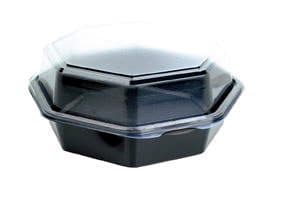 Duni Octaview Cold Use - Matlagringsbeholder - 1300 ml - åttekantet - avhendbar - svart (en pakke 180)
