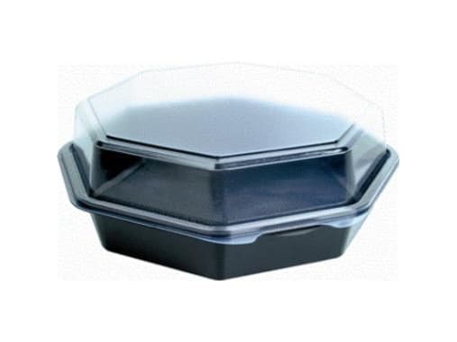 Duni Octaview Cold Use - Matlagringsbeholder - 1300 ml - åttekantet - avhendbar - svart (en pakke 180)