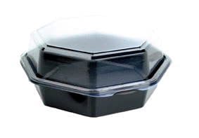 Duni Octaview Cold Use - Matlagringsbeholder - 1300 ml - åttekantet - avhendbar - svart (en pakke 180)