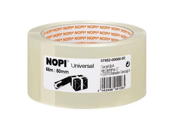 Nopi Universal - Förpackningstejp - 50 mm x 66 m - genomskinlig