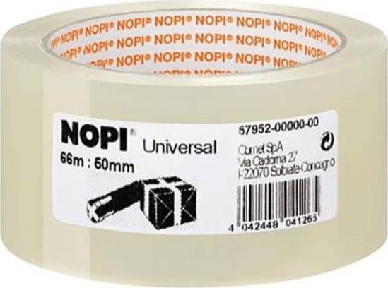 Nopi Universal - Förpackningstejp - 50 mm x 66 m - genomskinlig