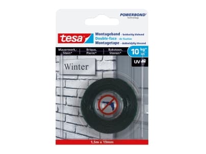 tesa BRICK &amp; STONE 77748-00000-00-00 Kiinnitysteippi tesa® Powerbond Musta (L x S) 1,5 m x 19 mm 1 kpl 1 kpl