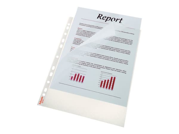 Esselte - Topp- og sidematingsarkbeskytter - for A4 (210 x 297 mm) - klarglass (en pakke 10)