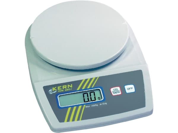 Kern EMB 5.2K5 Brevvægt Vejeområde 5.2 kg Aflæsningsnøjagtighed 5 g Batteridrevet, strømdrevet (valgfrit) Hvid