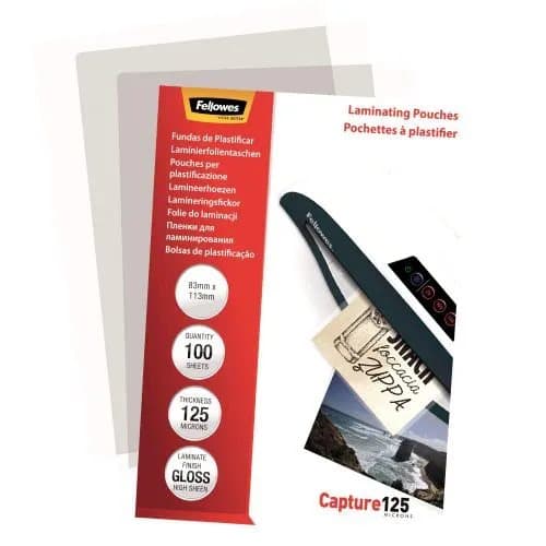 Fellowes Laminating Pouches Capture 125 micron - 83 x 113 mm lamineringspunger