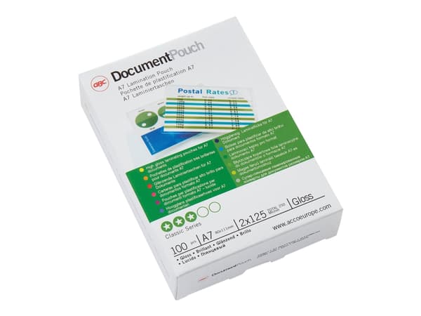 GBC Document Laminating Pouch - 125 mikrometer - 100-pack - glättat - A7 (74 x 105 mm) lamineringsfickor