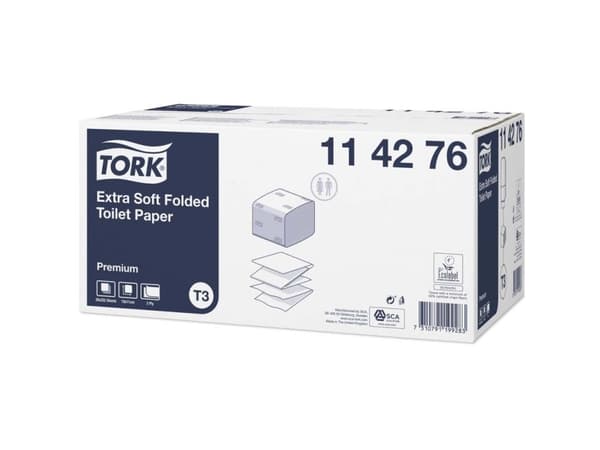 Tork Premium Extra Soft T3 - Toalettpapper - 200 g  - 252 ark - kvartsvikning - vit - för P/N: 472031, 556000, 556008