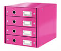 Miniatyrbilde 4 av 5: Leitz Click & Store - Skuffskap - 4 skuffer - for A4 (210 x 297 mm) - rosa