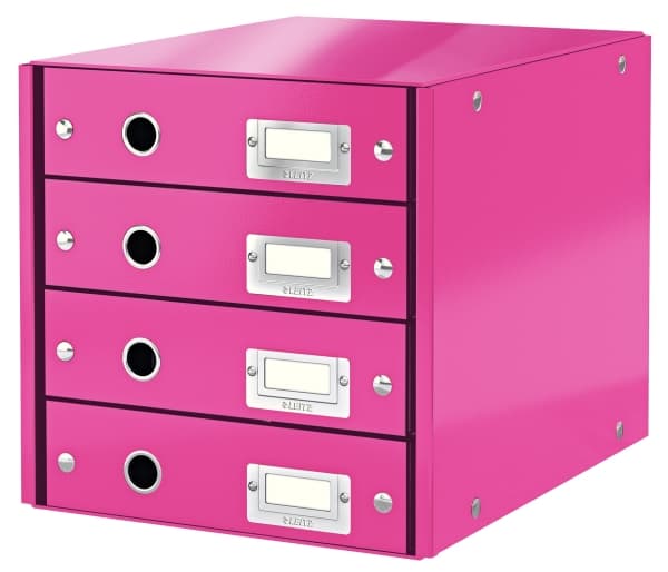 Leitz Click & Store - Skuffskap - 4 skuffer - for A4 (210 x 297 mm) - rosa