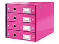 Miniatyrbilde 2 av 5: Leitz Click & Store - Skuffskap - 4 skuffer - for A4 (210 x 297 mm) - rosa