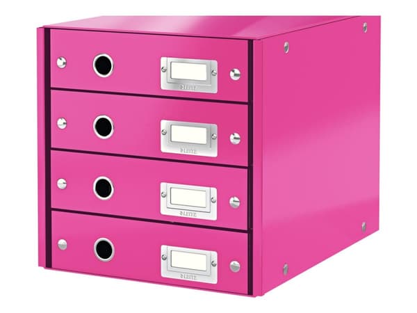 Leitz Click & Store - Skuffskap - 4 skuffer - for A4 (210 x 297 mm) - rosa