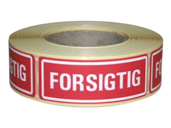 Etiketit tekstillä: varovainen25x100mm 0,145kg (1kpl)