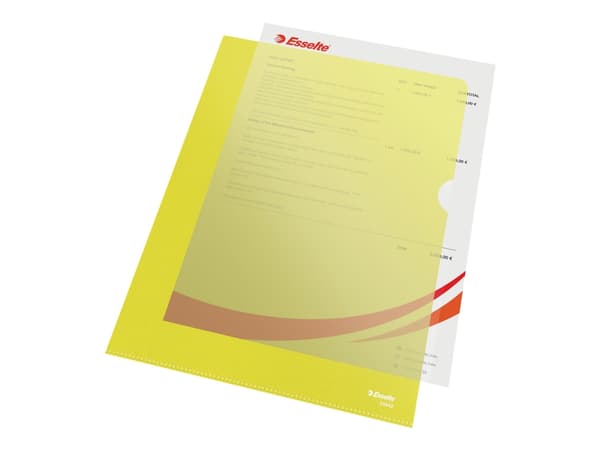 Plastomslag Esselte A4 gul 115my - (100 stk.)