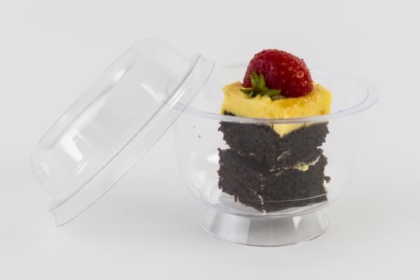 Dessertbæger på fod Ø95x61mm 200ml 25stk/pak t/højt låg