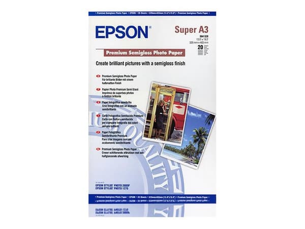 Epson Premium Semigloss Photo Paper - Halvblank - A3 plus (329 x 423 mm) 20 ark fotopapper - för SureColor P5000, SC-P700, P7500, P900, T2100, T3100,