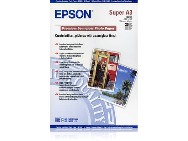 Epson Premium Semigloss Photo Paper - Halvblank - A3 plus (329 x 423 mm) 20 ark fotopapper - för SureColor P5000, SC-P700, P7500, P900, T2100, T3100,