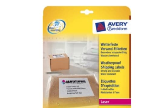 Avery Zweckform L7997 - Permanet adhesiv - hvit - 199.6 x 289.1 mm 25 etikett(er) (25 ark x 1) forsendelsesetiketter