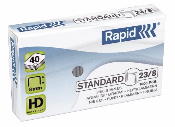Rapid Standard - Stifter - 23/8 - 8 mm - galvanisert stål - pakke av 1000 - for Fashion HD110